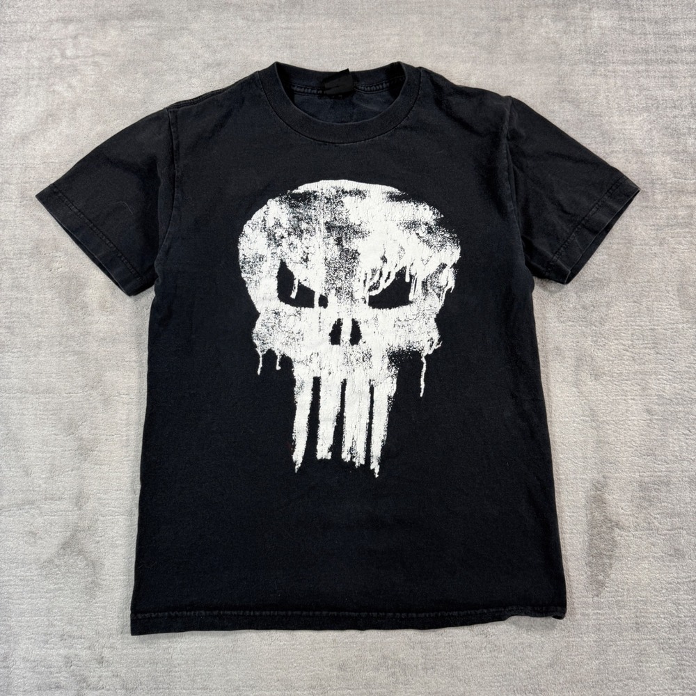 Punisher Shirt Mens Small Black Vintage Mad Engine Marvel Skull Comic Distressed